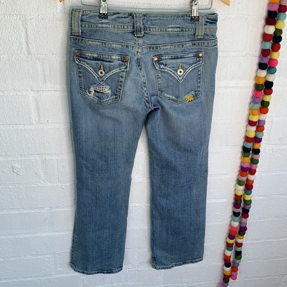 Miss Me Lucy Distressed Jewel Boot Cut Denim Jeans sz 29 - Picture 1 of 9
